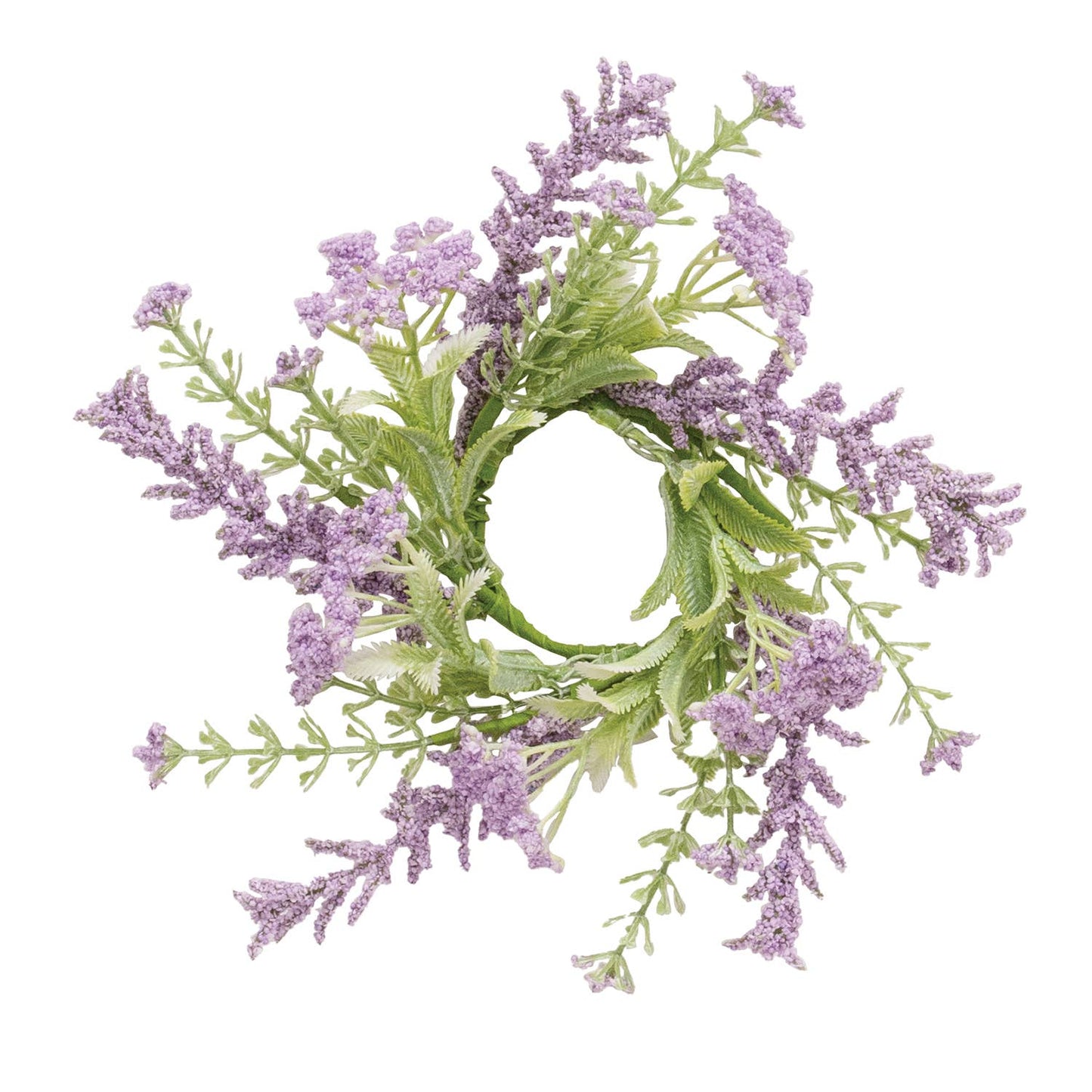 Delicate Lilac Astilbe & Lace Candle Ring - 2"