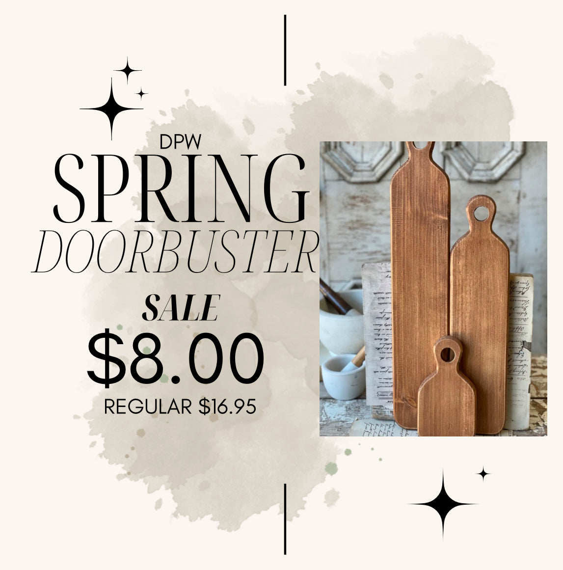 Doorbuster Spring- Small Cedar Plank
