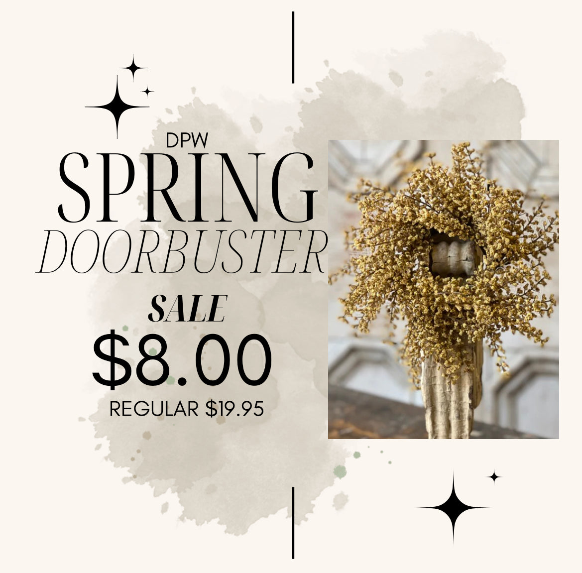 Doorbuster Spring- Flax Astilbe Candle Ring