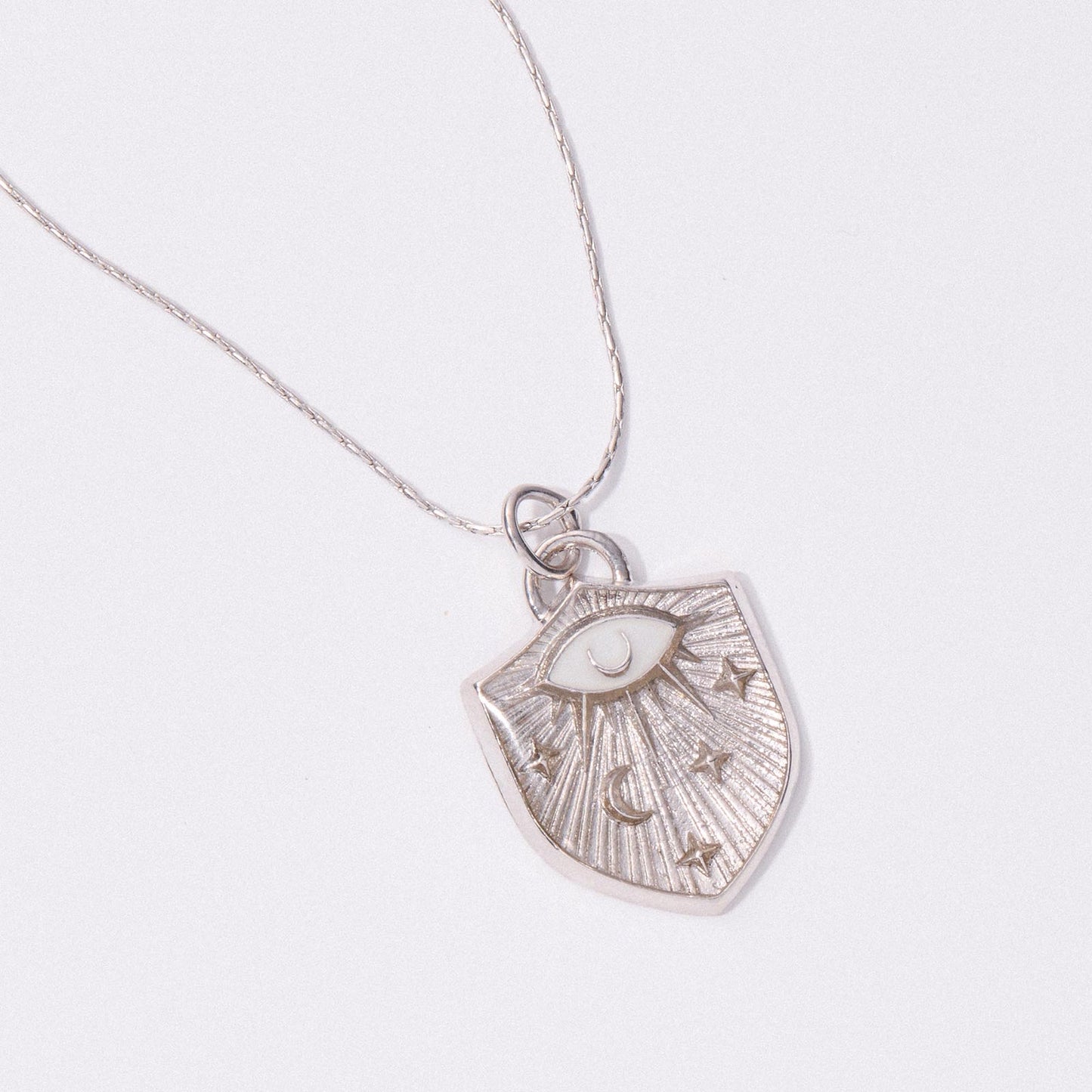 Silver Protective Eye Adjustable Necklace