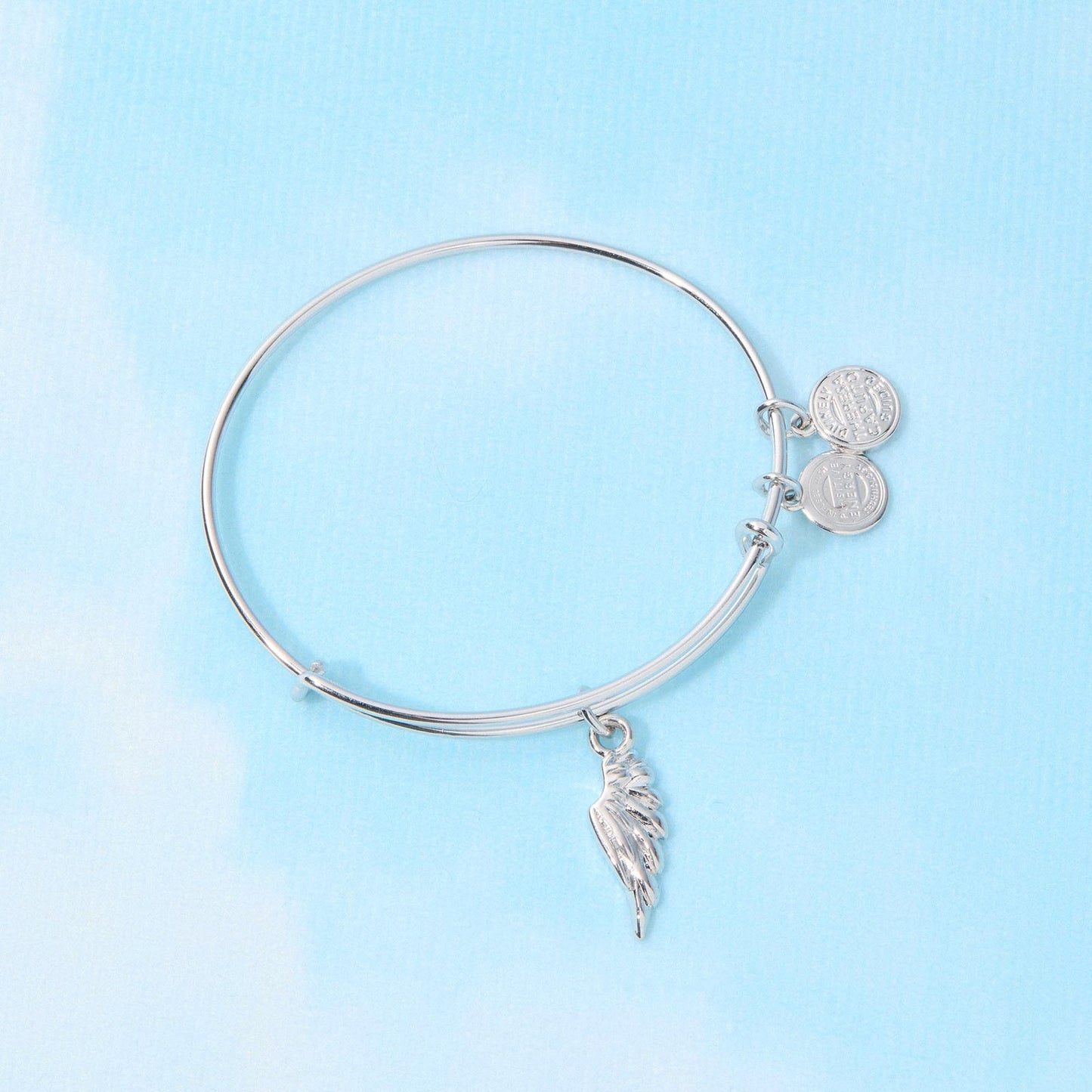 Silver Angel Wing Expandable Bangle