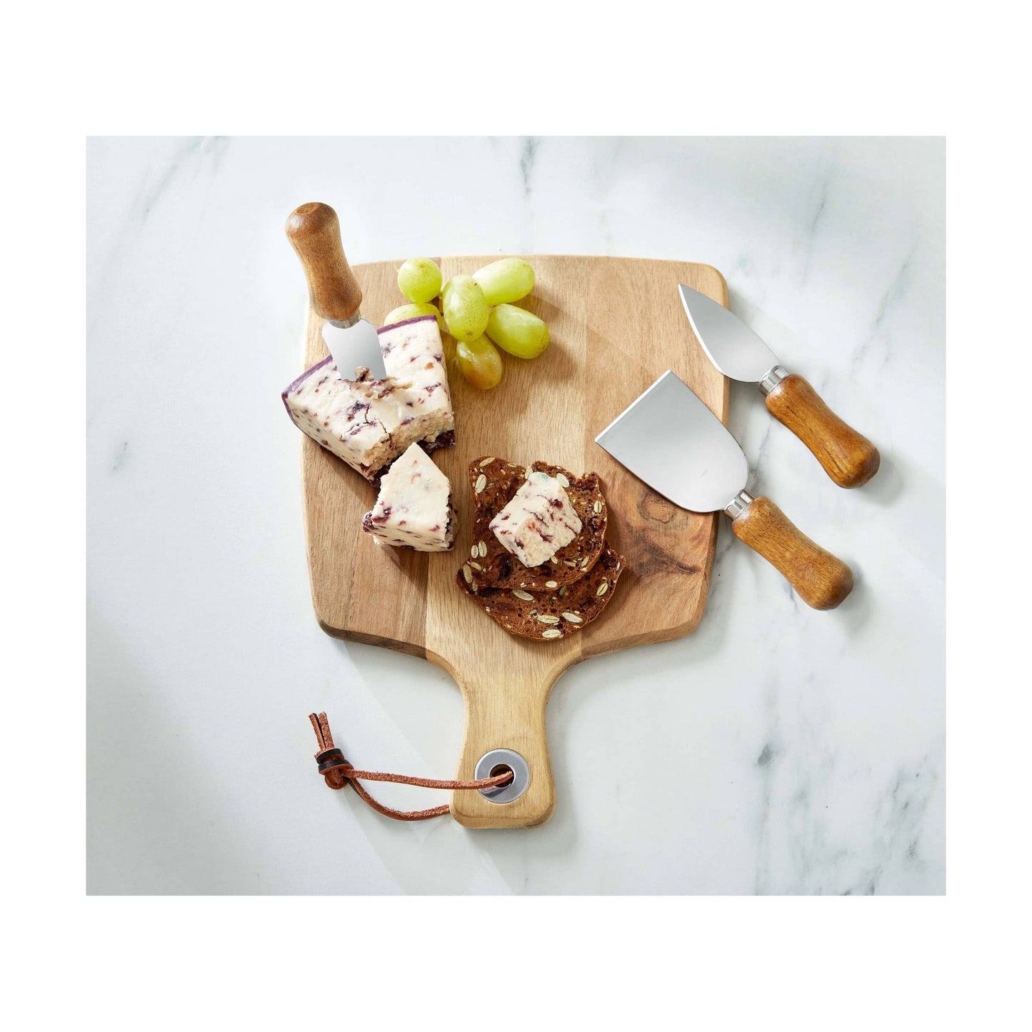 Say Cheese Acacia Board & Cheese Utensil Set - Natural