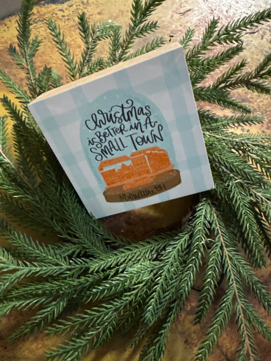 Christmas Is Better In Marietta Block Sign 4x4